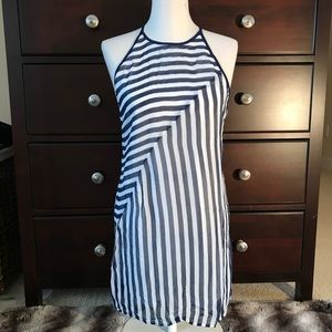 XS Cooperative navy and white striped dress